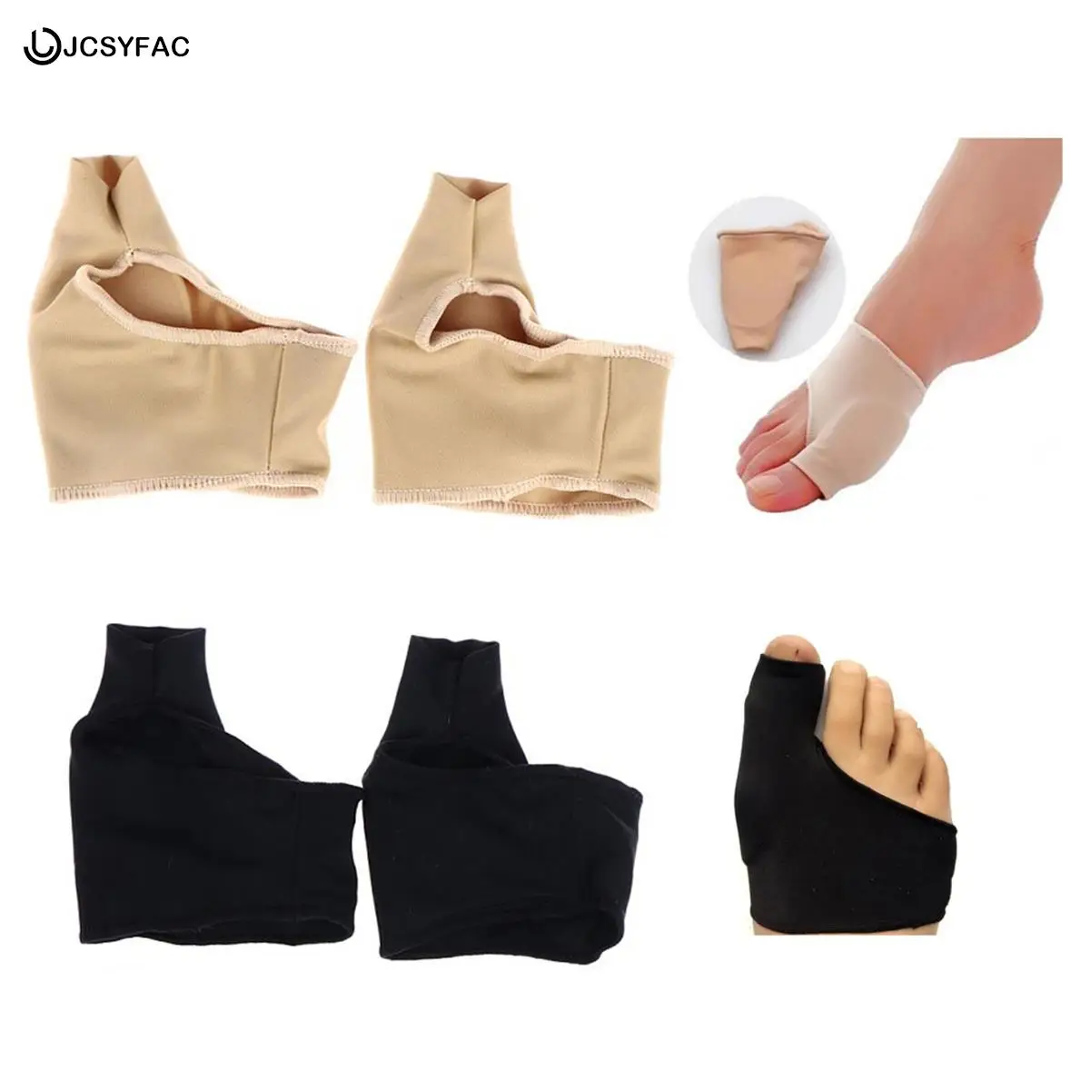 

1 Pair Stretch Nylon Hallux Valgus Protector Guard Toe Separator Orthopedic Protector Silicone Gel Bunion Corrector Gel Pad