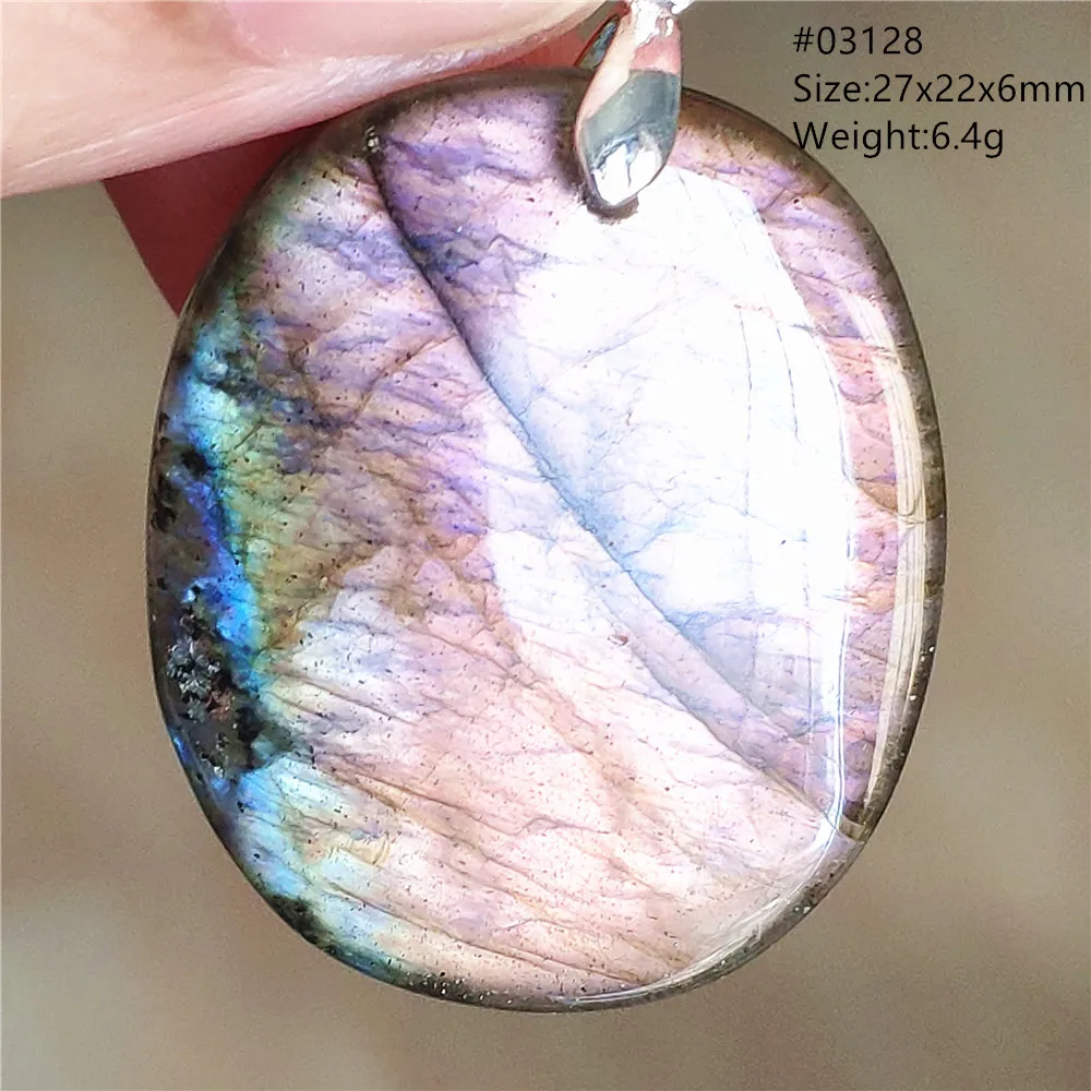 Natural Blue Light Labradorite Pendant Water Drop Women Men Colorful Labradorite Necklace Jewelry Rare