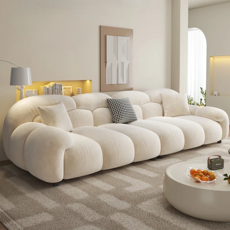 Fabric Minimalist Living Room Sofa Set 6 Seters Beige Sectional Designer Modern Sofas Couch Double Canape Salon Home Furniture