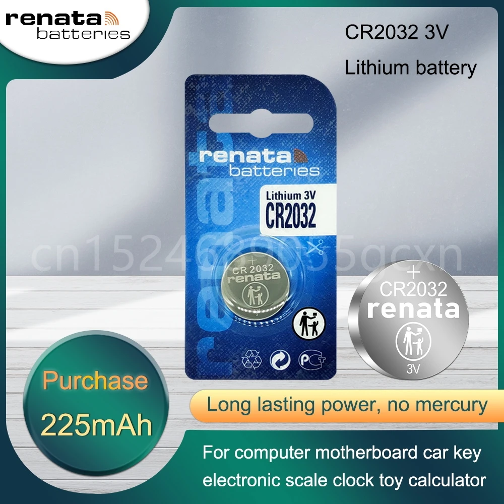 

Original RENATA CR2032 CR 2032 3V Lithium Battery DL2032 ECR2032 For Calculator Car Remote Control Button Coin Cell Swiss Made