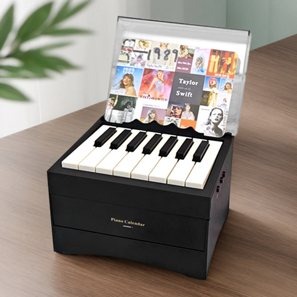 BT Piano Calendar 15 Keys Versatile Dustproof Mini Piano Calendar Playable Desk Desktop Peripheral Ornaments