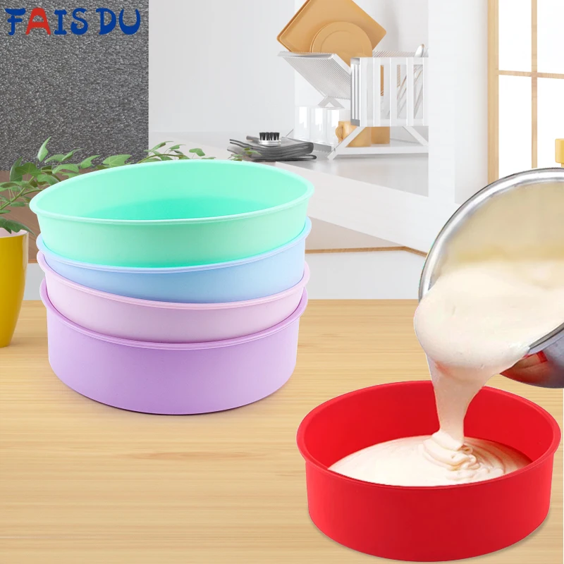 4/6/8Inch Round Silicone Cake Baking Mould Non-stick Cake Pan Tray