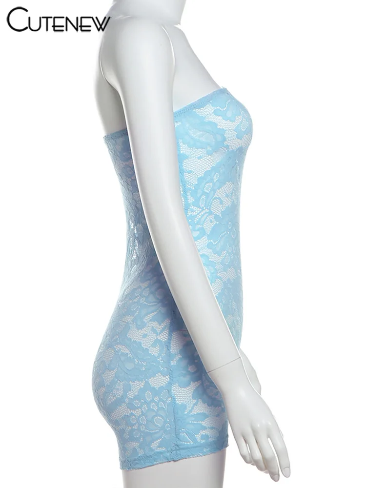 Mono sexy de encaje para mujer, liso, sin mangas, con escote en V, transparente, ajustado, ropa atractiva para mujer