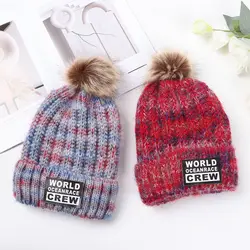 Casual All-match Warm Wind Proof Knitted Women Hat Plush
