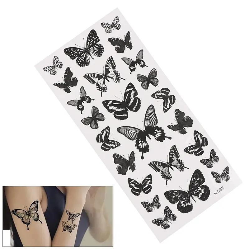 Tatoo3DGirlWomenWaterproofBlackButterflyTemporaryTattooSticker