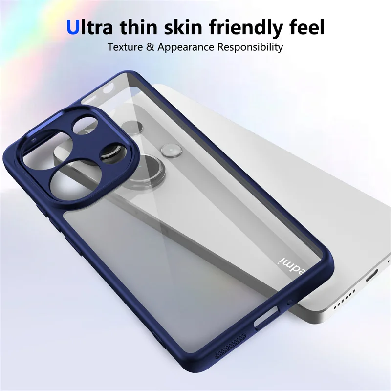Luxury Shockproof Clear Phone Case with Silicone Bumper and Hard PC Cover