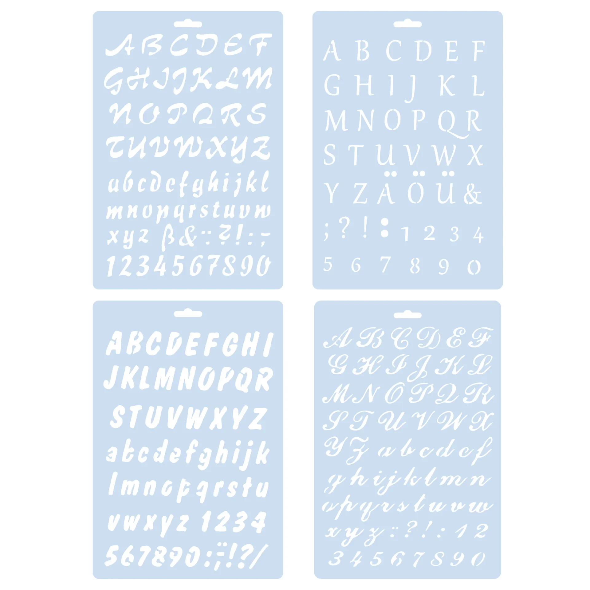 새로운 4 개/대 A4 알파벳 영어 편지 DIY 레이어링 스텐실 그림 스크랩북 색칠 엠보싱 앨범 장식 템플릿