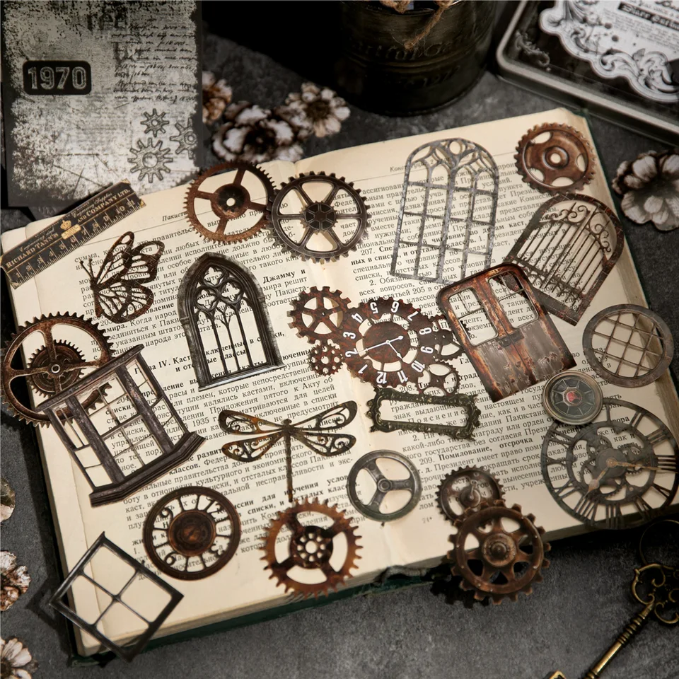 158 ピース/ロットメモパッド素材紙時間賞賛ジャンクジャーナル日記