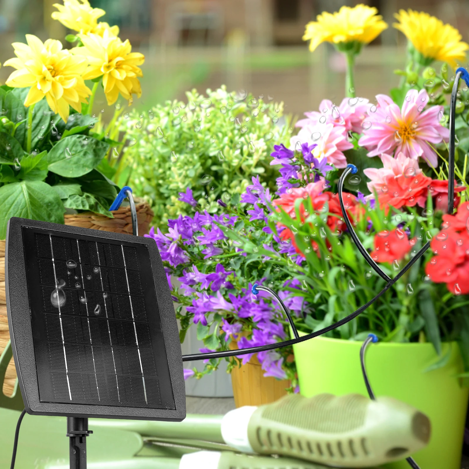 

Solar Irrigation Kit Solar Automatic Plant Watering Devices with Timing Modes IP67 Waterproof Solar Powered Drip Irrigation Kit