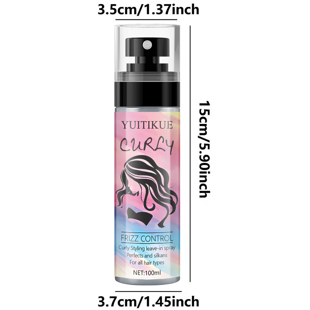 YUITIKUE Curly Hair Anti-Frizz Control No-Wash Spray - Achieve a perfect style, smooth shine, suitable for all hair types.
