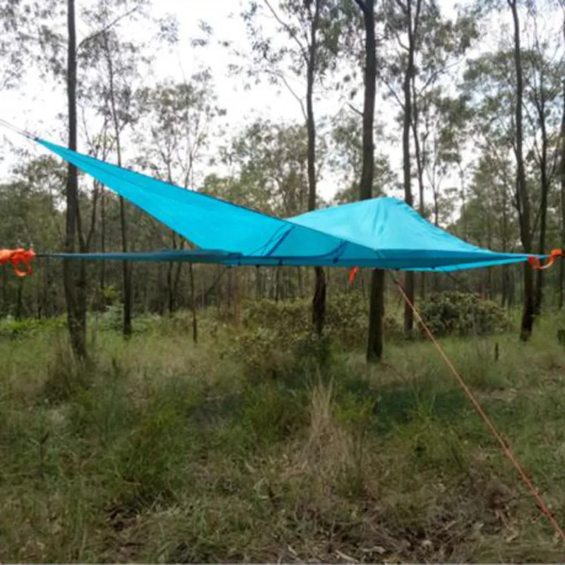 Single Person Hiking Traveling Tree Tent Outdoor Camping Tree Hammock Bed Ultralight Multi-functional Three Trees Hanging Bed 