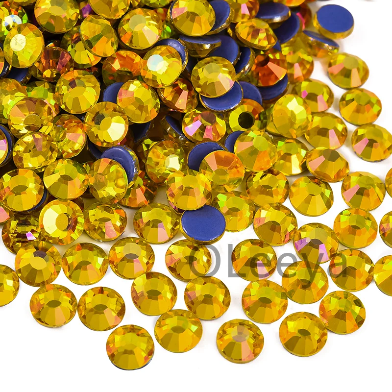 Oleeya Glitter Hotfix Rhinestones - 1440pcs Crystal Pack for DIY Nail Art Accessories