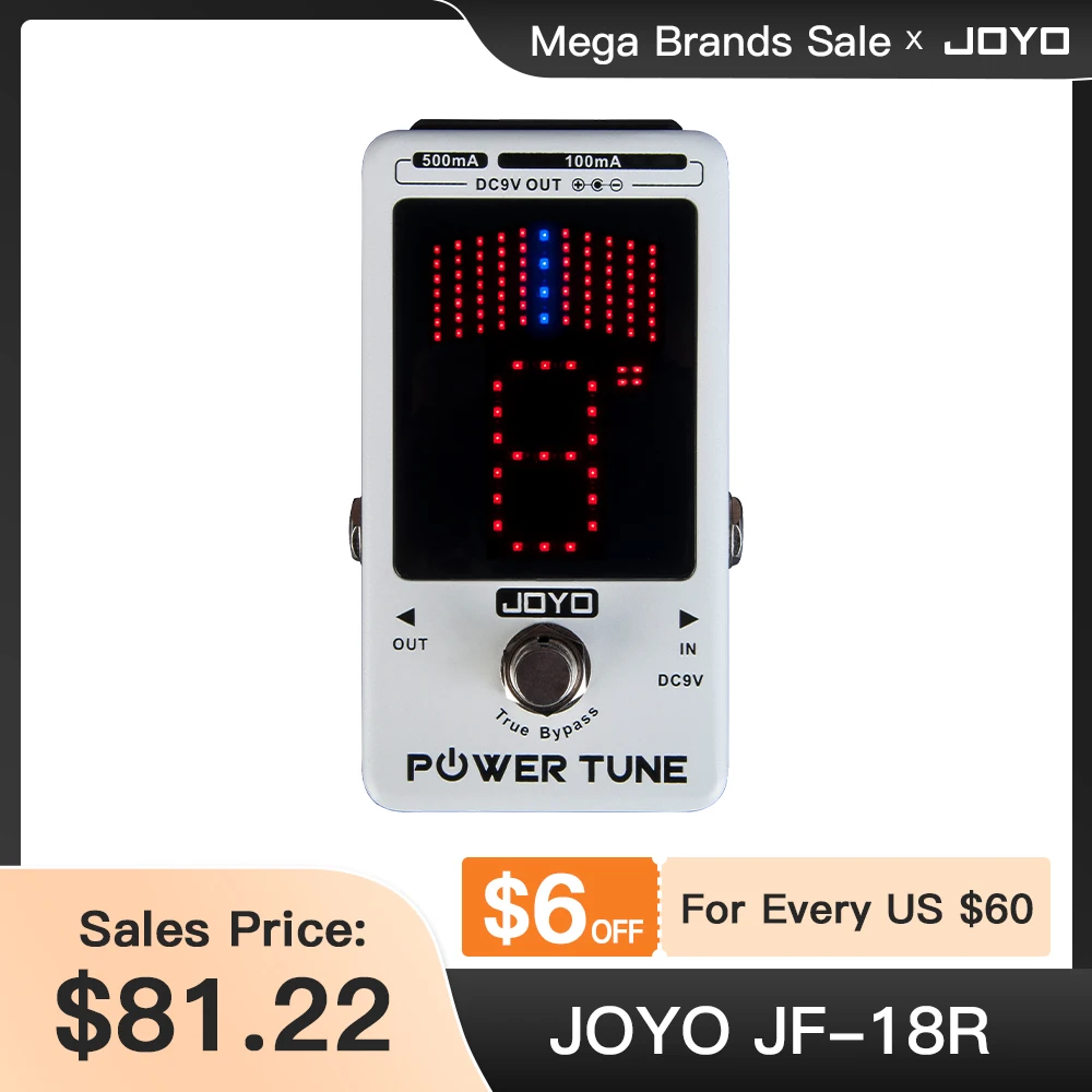 JOYO JF 18R Guitar Pedal Tuner Power Tune Tuner Pedal 2 in 1 Guitar