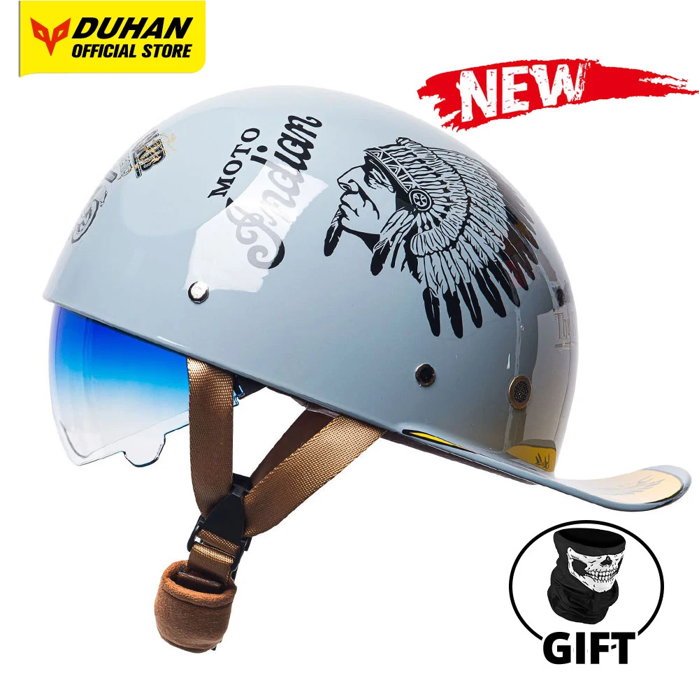 WomenRetroBaseballCapMotorcycleHelmetGermanVintageHalfHelmet