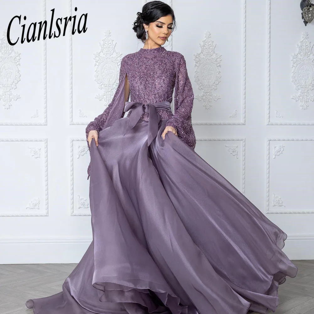

Purple Luxury Evening Dresses Gowns 2023 Beaded Mermaid Overskirt Elegant For Women Party Plus Size