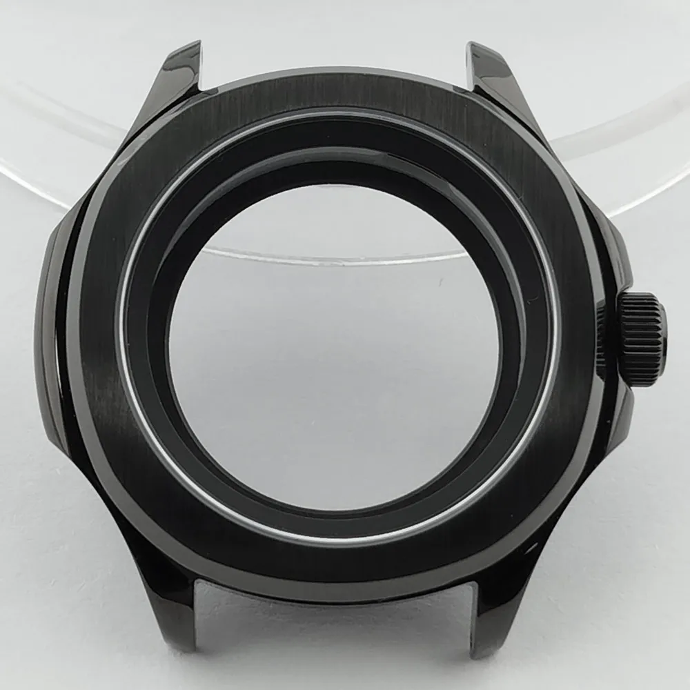 Elegant Men's Watch Case with Sapphire Glass, 39.5mm, 5-Bar Water Resistance, for 28.5mm Dial Accessories