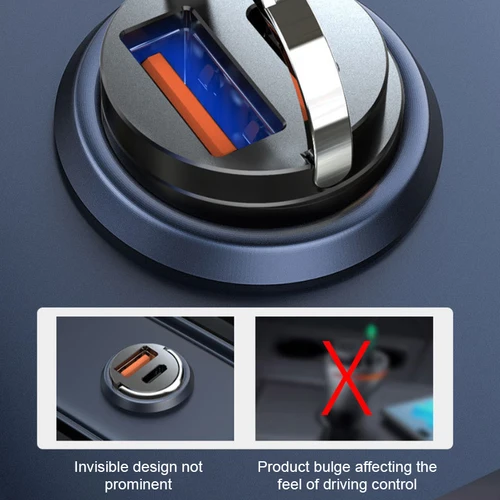 SEAMETAL 차량용 USB 슈퍼 차지 USB-A USB-C 담배 라이터 어댑터, 숨겨진 휴대폰 충전기, 아이폰 화웨이 삼성용, 100W 2