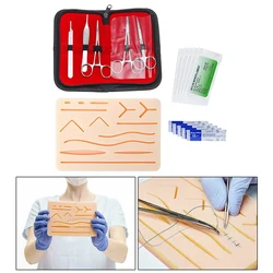 Simulation Skin Suture Kit Training Bags Reusable Wounds Suture Operate Practice Pad Silicone Suture Teaching Model Gadgets