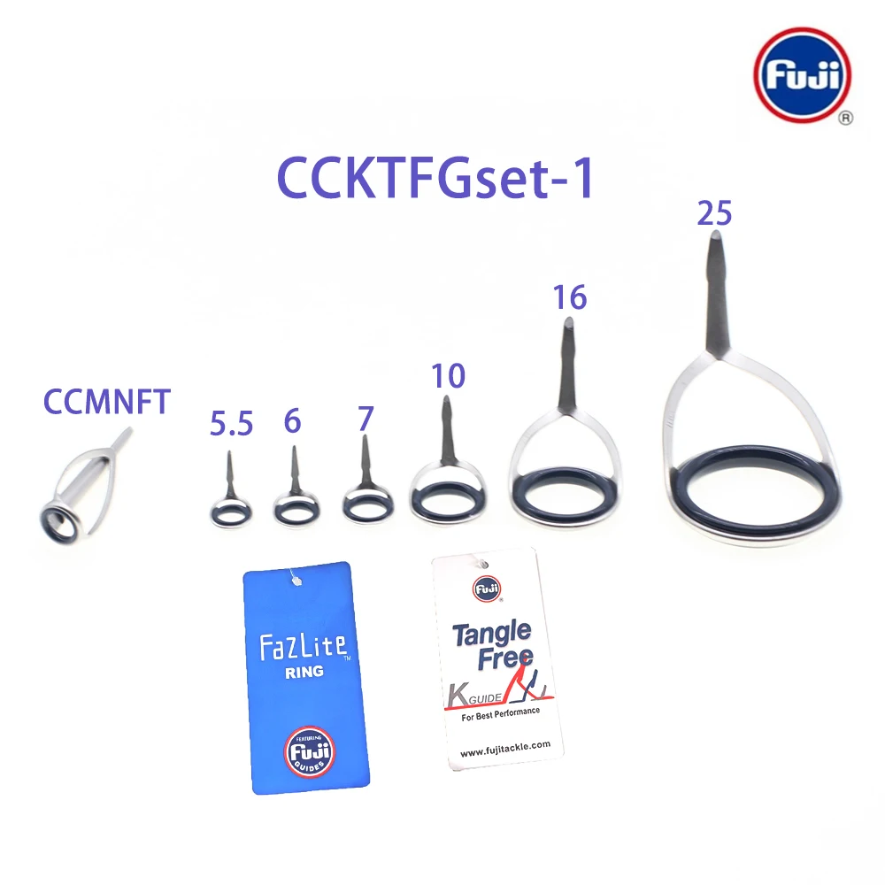 

Оригинальный комплект FUJI Guide KL мягкое ночное спиннинговое кольцо Fazlite с голубым глазом набор направляющих для одноножной удочки