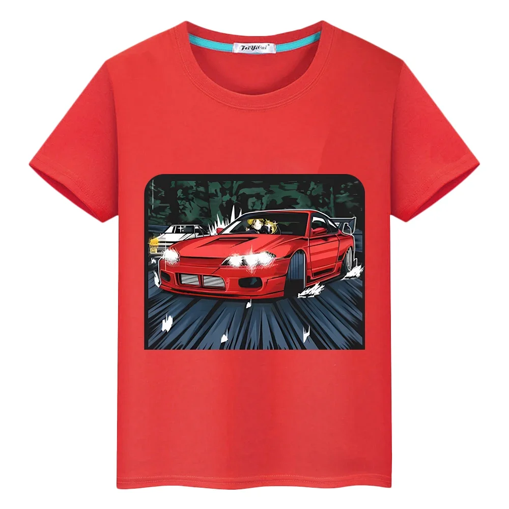 

Japanese Car Print T-shirt 100%Cotton Short Sleeve y2k one piece JDM Manga MK Anime T Shirt boys pride tshirt kids clothes girls