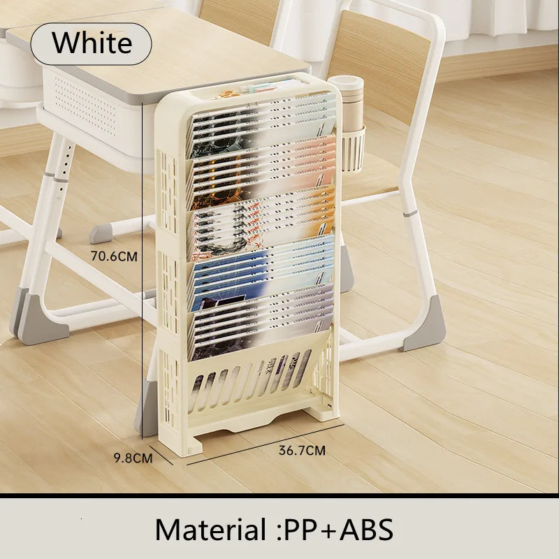 Estante de almacenamiento de libros y revistas, estantería pequeña de oficina, extraíble, simple, multicapa, para dormitorio doméstico