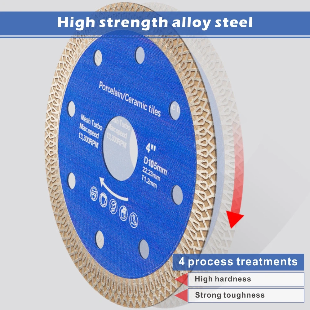 105/115/125mm Super-Thin Diamond Turbo Cutting Saw Blades Ceramic Cut Tile Granite Marble Cutting Disc cutting disc