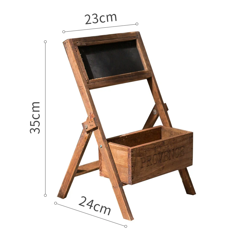

Landscape Pot Decoration Creative Blackboard Message Board Garden Decoration Artifact Solid Wood Vintage Flower Stand