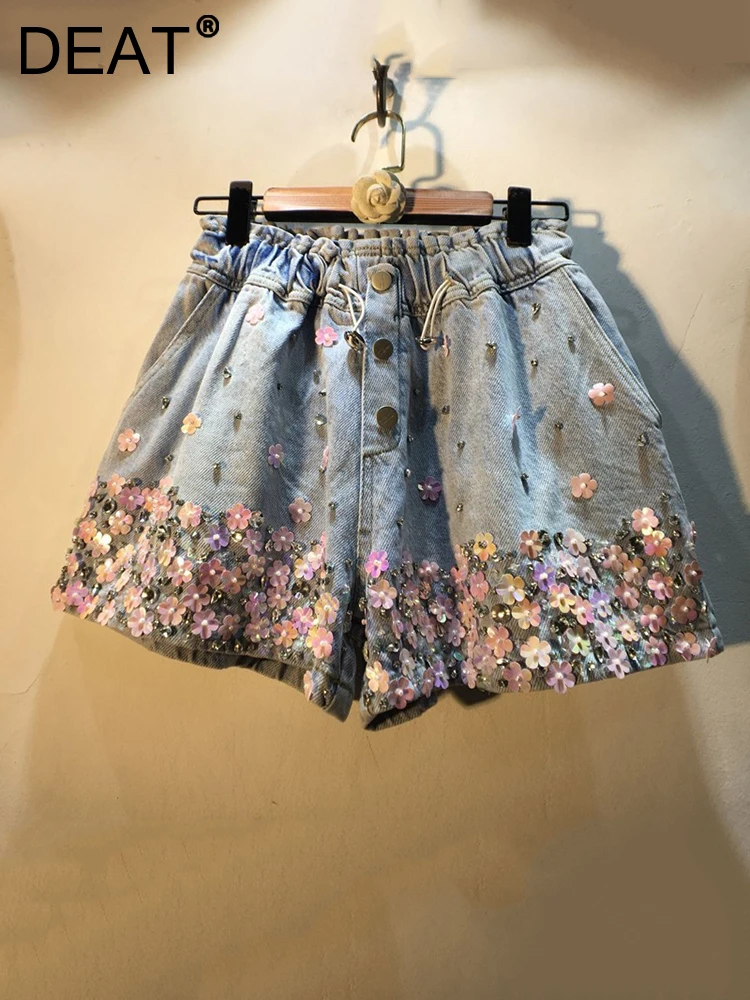 Short Mezclilla Mujer Mini Pantalones Cortos Con Diamantes De