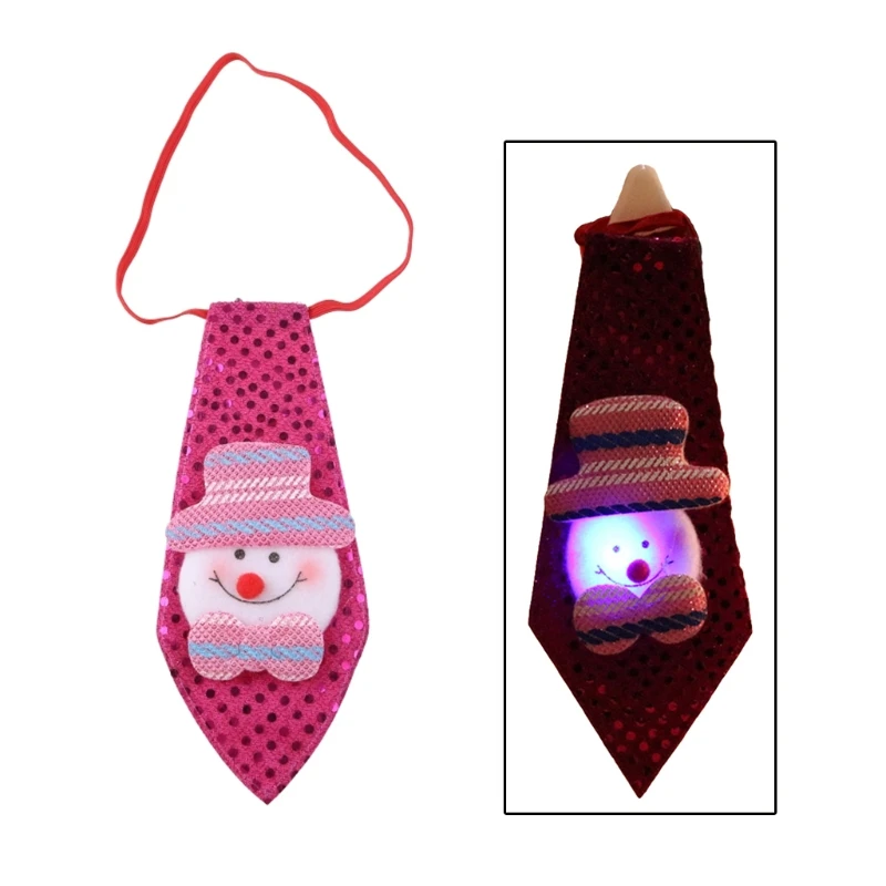 

8’’ Christmas Decorative Tie Man’s Necktie for Party Holiday Festival Supply Shining Tie Costume for New Year Xmas Party