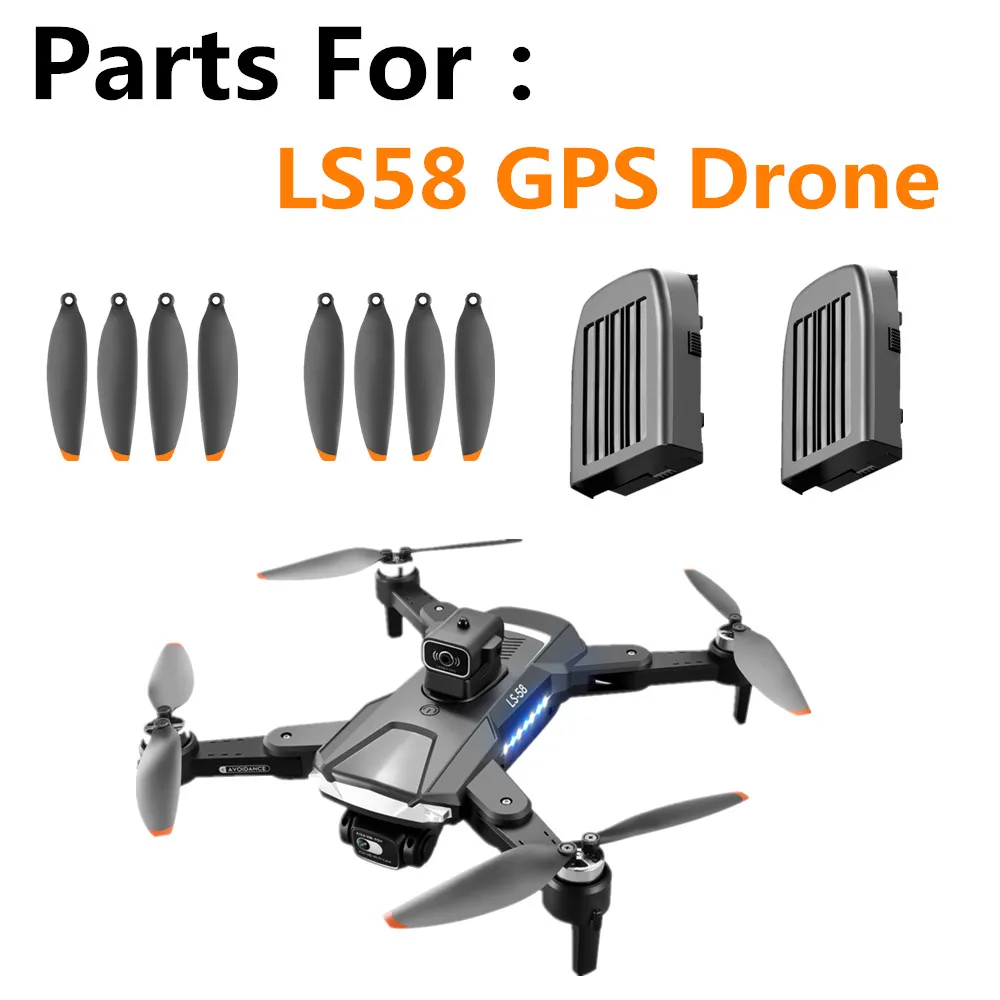 LS58 GPS Drone Propeller Blades Maple Leaf Battery 3.7V 3000mAh LS58 RC Drone Battery LS 58