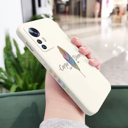 Feather Love Elegant Phone Case Cover for Mi 15 Ultra (White)