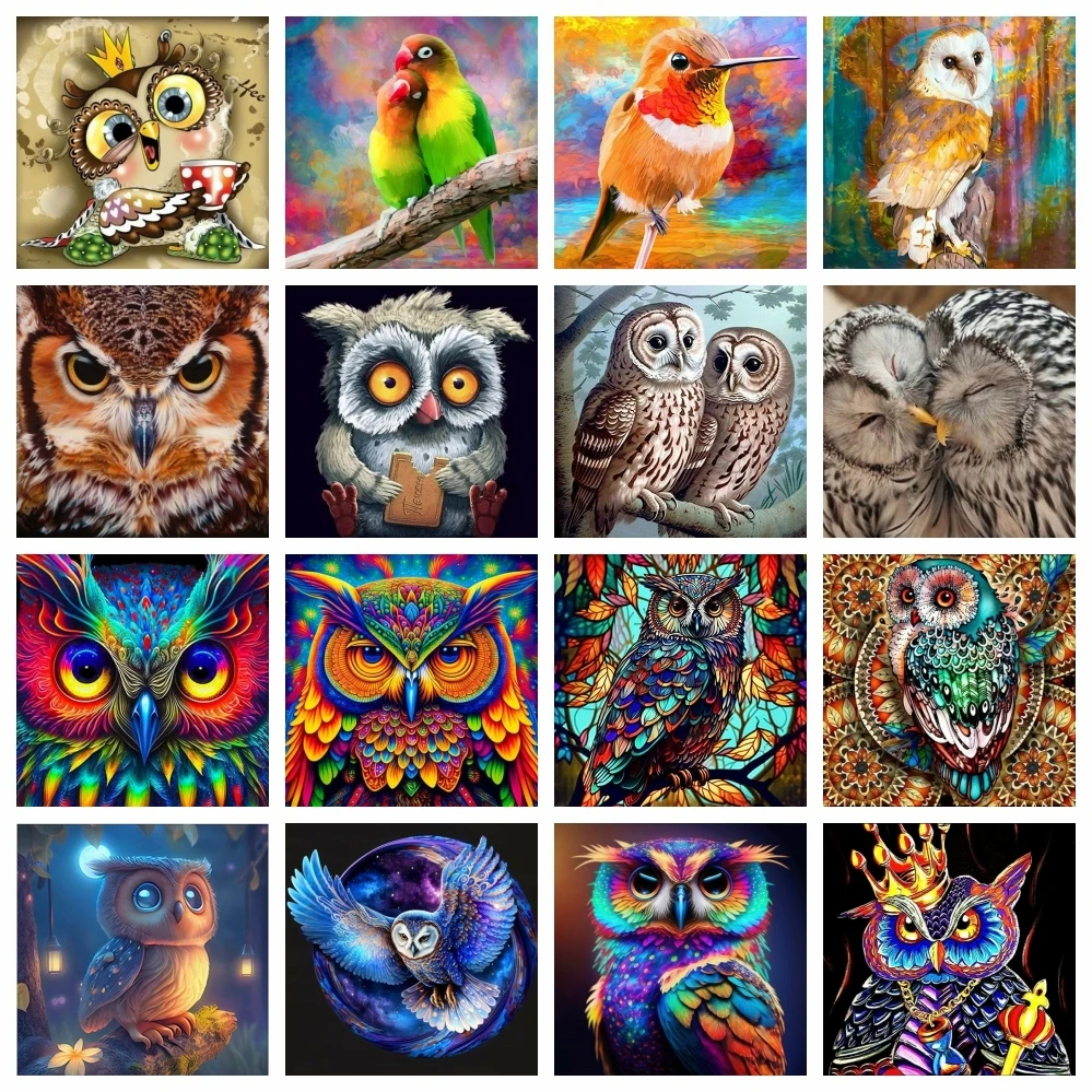 

AZQSD 5d алмазная картина Новинка 2024 сова, крест вышивка продажа животных ручной работы Стразы рукоделие полный набор