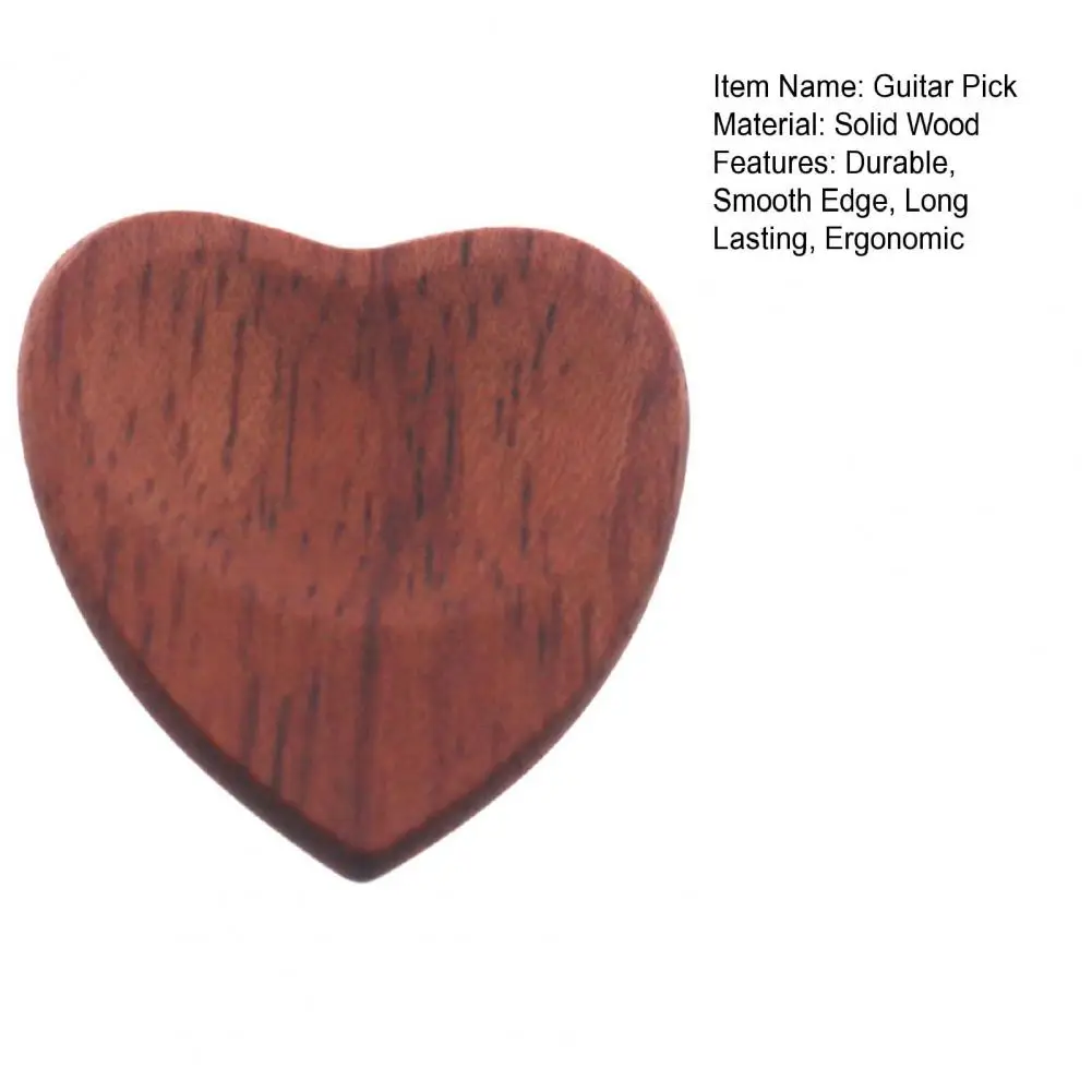 1 Pc 3.2*2.7cm Wooden Guitar Pick Portable Handcrafted Guitar Plectrum Gift For Friend Acoustic Electric Bass Pick Accessories