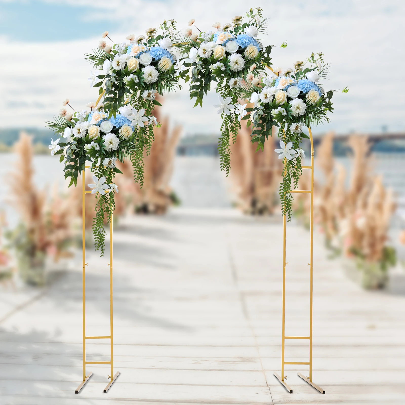 Metal Wedding Arch Balloon Arch Backdrop Stand for Wedding Birthday Garden Yard Indoor Outdoor Party Decoration 7.2ft wedding arch stand party arch set wedding arch set balloon arch kit