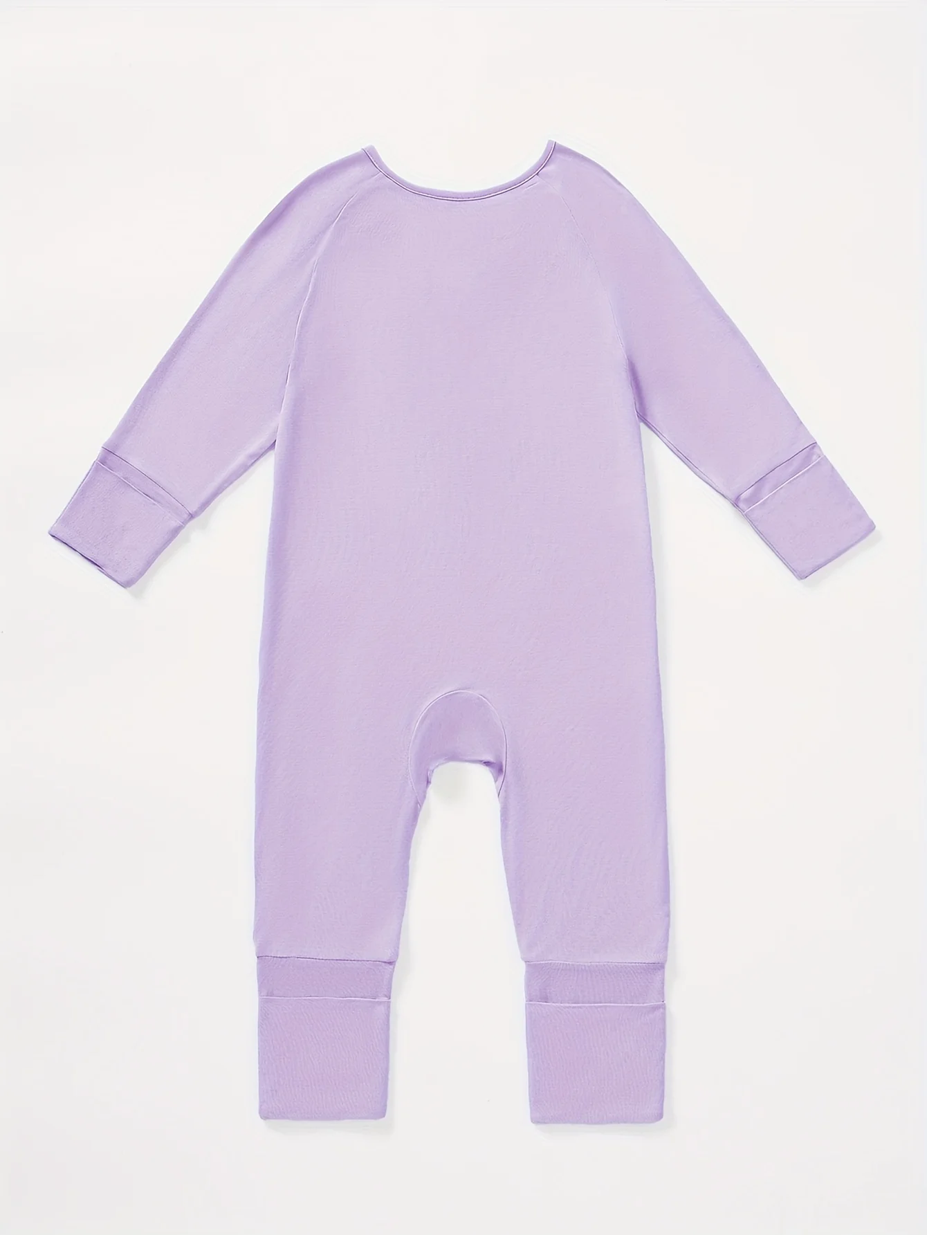 Bamboo Fiber Comfort Long Sleeve Bodysuit with Convertible Foot Cover Zipper Design, Baby Boy and Baby Girl Bodysuits 2
