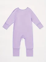 Bamboo Fiber Comfort Long Sleeve Bodysuit with Convertible Foot Cover Zipper Design, Baby Boy and Baby Girl Bodysuits 2