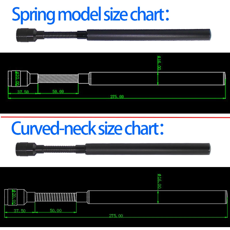 스프링 안테나는 868 MHz / 915 MHz/868-915 MHz로 구부리고 반동할 수 있으며, 회전 안테나는 어떤 각도로든 구부릴 수 있습니다. 전방향성 h