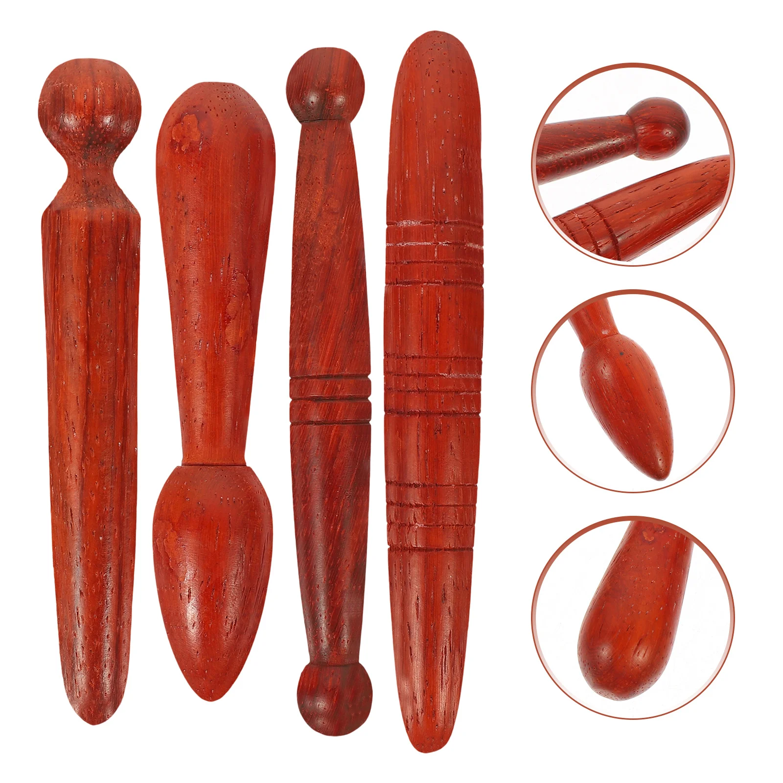 

4 Pcs Acupuncture Stick Back Pressure Point Tool Massage Roller Feet Acupressure Tools Wooden Hand Massager Foot