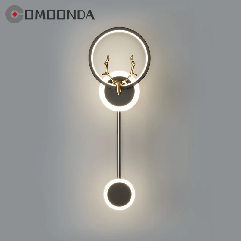 

Luxury Home Decoration Wall Lamp Iron Body Acrylic Lampshade Corridor Sconce Light Deer Bedroom Up Down Modern Nordic LED Lustre