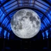 Free Shipping 3meters Helium Giant Inflatable Moon Ball With Led Lighting PVC Airtight Air Blown Planet Balloon For Party Show 1