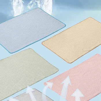 Dog Cooling Mat Summer Pet Cold Bed Cat Sleeping Pad Cool Ice Silk Moisture-proof Mattress Cushion Breathable Ice Pad Blanket 2