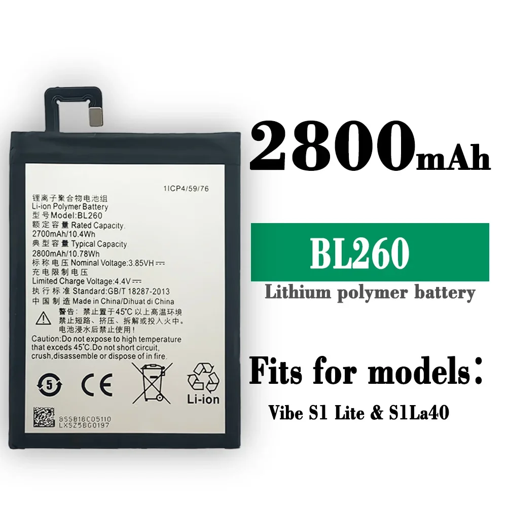 

High Quality Replacement Battery For Lenovo Vibe S1 Lite S1 La40 BL260 Mobile Phone New Batteries + Tools