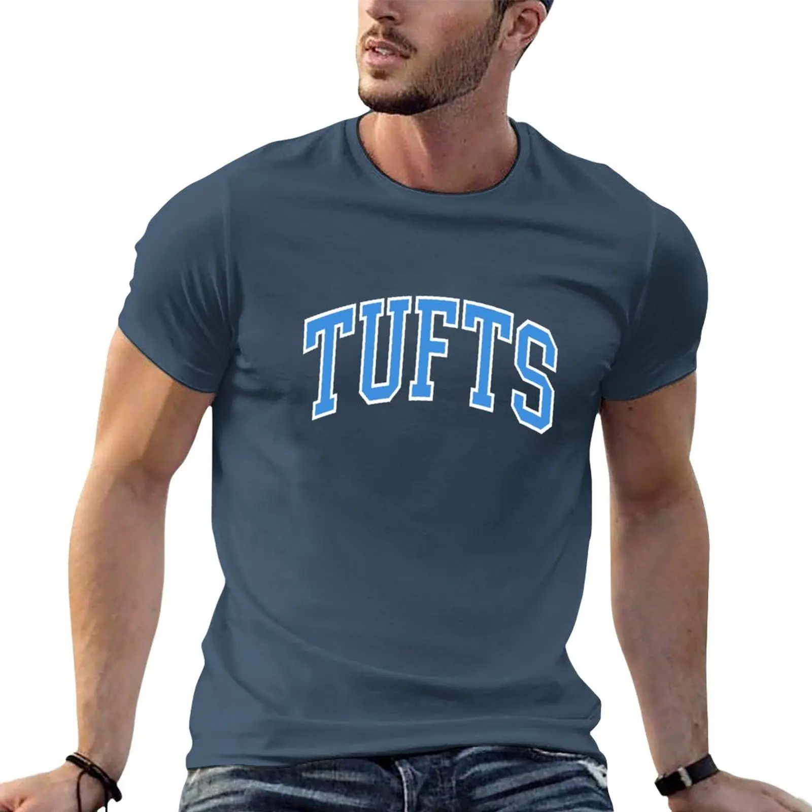 

tufts - college font curved T-Shirt new edition Tee shirt t shirts for men pack