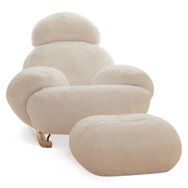 

Rocking Chair Sofa Creative Couch Wood Furniture Recliner Indoor Egg Chair Living Room Chaises Sofa Chair Armchair Step Stool