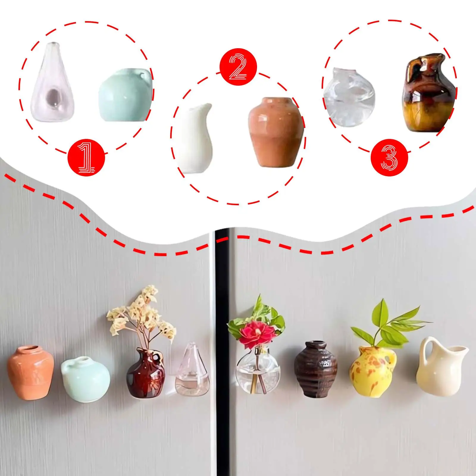 8 Pieces Mini Vase Fridge Magnets Resin Cute Funny Flower Arrangement Tiny Vases Ornaments for Locker Cabinet Kitchen Door Decor https://ae01.alicdn.com/kf/S20f93bbbc51f428f978ef22d77258576f.jpg
