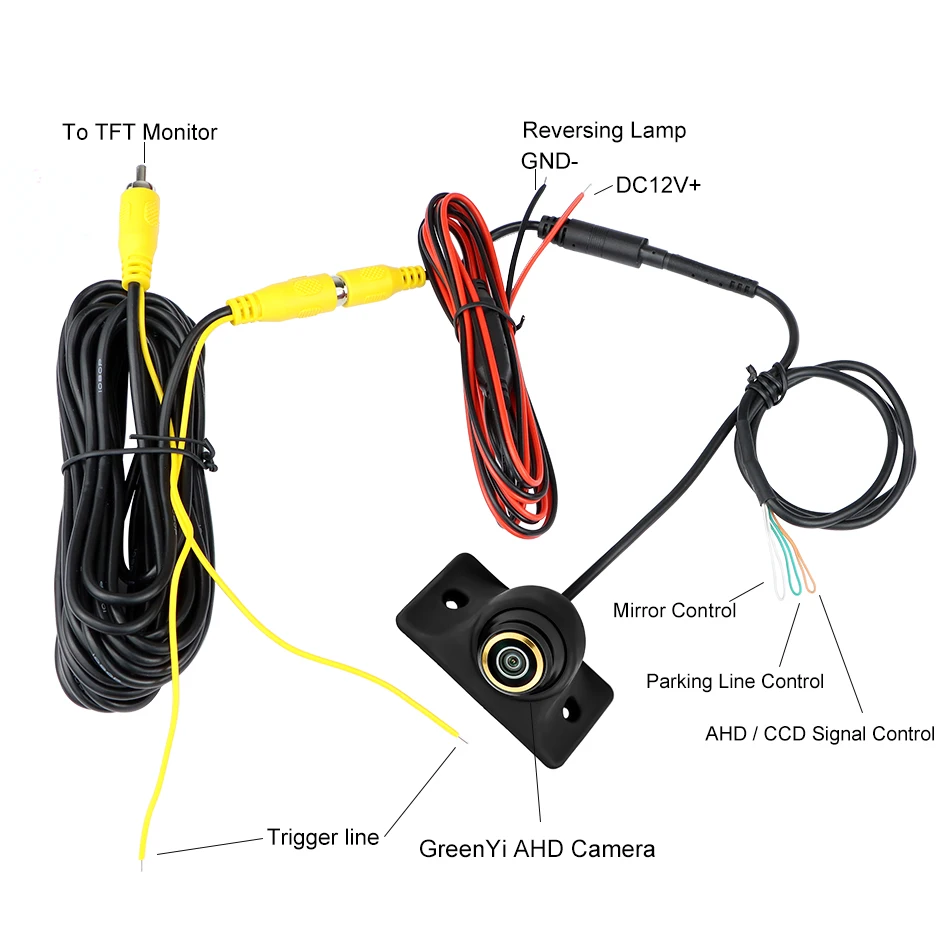 GreenYi-Moniteur de rétroviseur intérieur de voiture, système d'affichage  vidéo, prise en charge HD 1080P, caméra de s'agisse avant et arrière, AHD,  5 pouces - AliExpress