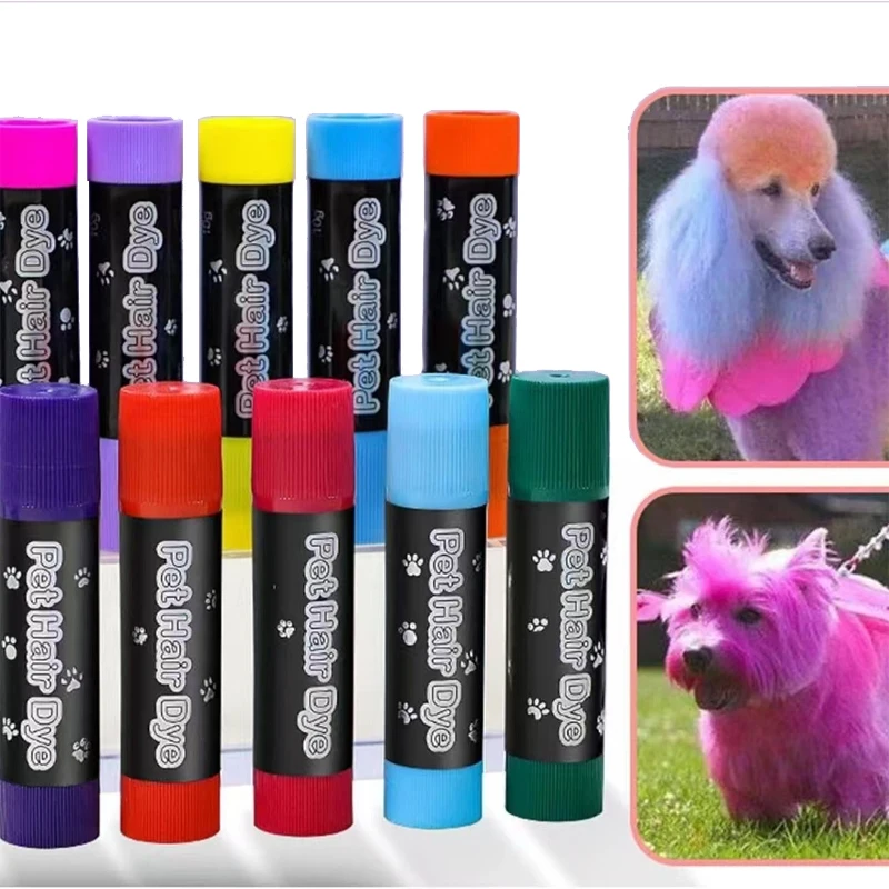 12Colors Pets Temporary Colors Beauty Hair Care Pet Hair Dye Washable Safe Hair Dyeing Pet Grooming Kit Pets Temporary Color 4