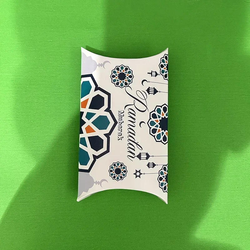 10pcs Eid Mubarak Gift Bag Box Pillow Candy Cookie Chocolate Paper Box Ramadan Kareem Decoration Islam Muslim Party Gift Decor