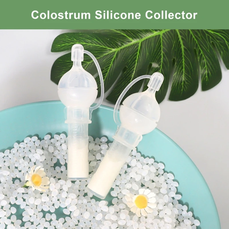 Portable Colostrum Collector Soft Silicone Colostrum Collection Tube Breast Milk Storage Case Container White