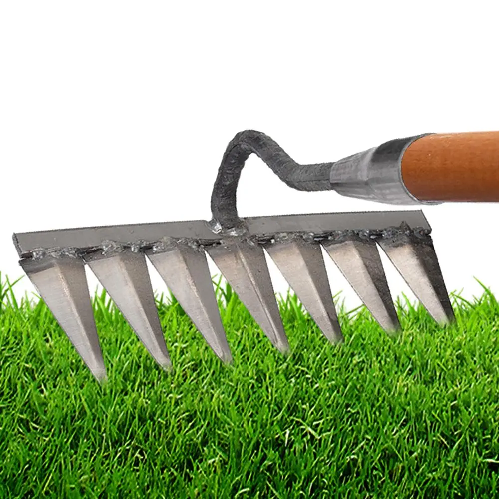Rateau Pour Jardinage Râteau à Main 5 Dents - Désherbage Jardin - Acier Carbone - Portable Et Résistant Outil Portable Jardinage